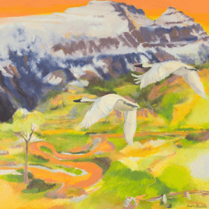 Sleeping Indian Mountains Oil Painting