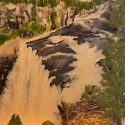 Upper Mesa Falls on the Henry’s fork of the Snake River    Oil on Panel 24 X 30″